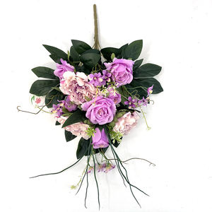 Gran oferta de fábrica, arbusto de <span class=keywords><strong>flores</strong></span> funerarias mixtas de 62cm, <span class=keywords><strong>flores</strong></span> artificiales para Arreglo de cementerio, <span class=keywords><strong>flores</strong></span> conmemorativas - Product Image 3