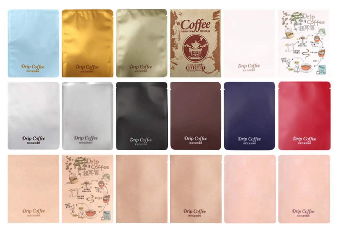 Sac pod 50pcs un pack couleur blanche k-cup japonais non-tissé tissu bas quantité minimale de commande thermoscellage goutte à goutte oreille suspendue café thé filtre papier