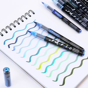Vente flash - Stylo marqueur à encre visuelle à pointe de pinceau pour peinture acrylique liquide directe non toxique pour étudiants, 48 couleurs, grande capacité - Product Image 3