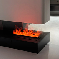 Cheminée électrique murale à brume d'eau européenne 70-300cm, en stock, dimensions personnalisables, contrôle intelligent de la flamme, pour usage hôtelier, version anglaise
