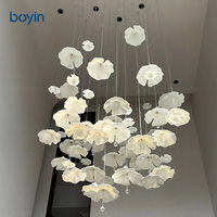 Lustre en céramique de luxe en forme de champignon, luminaire suspendu décoratif blanc pour la maison, l'hôtel, le restaurant, la décoration de hall