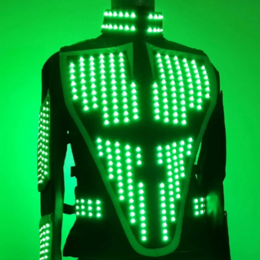 Trang Phục Robot LED Trang Phục Tron LED Trang Phục Phát Sáng Trong Bóng Tối Trang Phục Biểu Diễn Âm Nhạc Khiêu Vũ Điện Tử Trang Phục Nam Trang Phục DJ