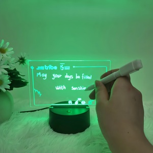 16 Color LED Transparent Acrylic Table Lamp Touch Control 3D Night <b>Light</b> USB <b>for</b> Bedroom Christmas Holiday Smart Home Message - Product Image 2