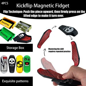 Set di Giocattoli Magnetici Kickflip per Adulti, <span class=keywords><strong>Mini</strong></span> Skateboard da Dito Stampato in 3D, Giocattolo Antistress da Scrivania - Product Image 2