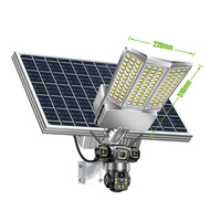 Lampu Surya dengan CCTV Keamanan Rumah Luar Ruangan All in One Kontrol Aplikasi Tiga Lensa Versi AS Kamera Surya 4G WiFi dengan Lampu