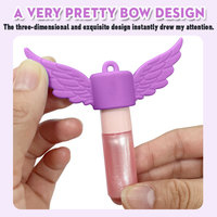 Porte-clés personnalisable en silicone écologique avec motif aile d'ange et impression UV, support cosmétique personnalisable