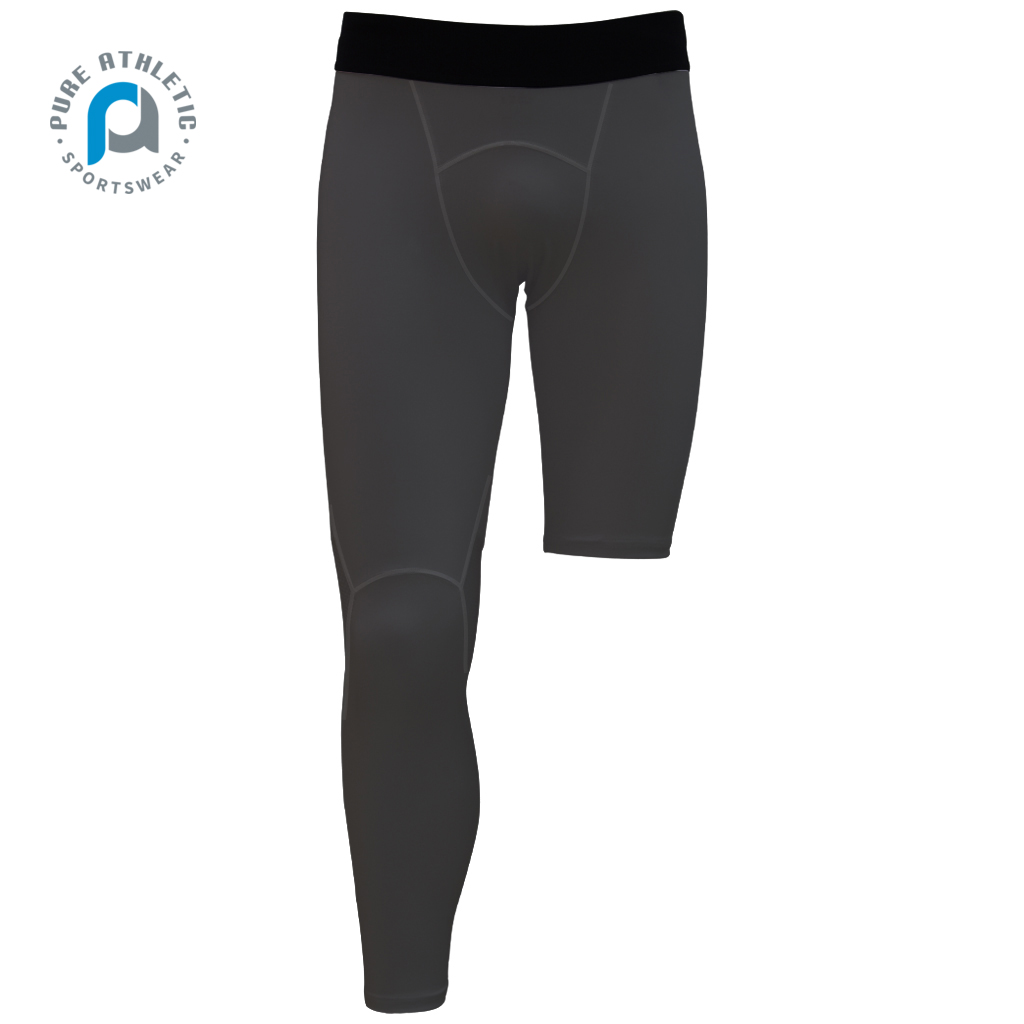 Pantalones Capri de compresión para hombre, medias de una pierna, color gris puro, sólido, capa Base atlética, medias deportivas de compresión, 3/4