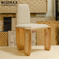 WISEMAX FURNITURE Chaise de salle à manger design en bois avec revêtement en tissu, style médiéval, pour villa, chaise d'appoint pour salon