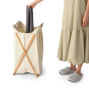 Vente d'usine Hot Seller Panier à linge en bambou à cadre en X Panier à linge pliable de qualité supérieure - Product Image 5