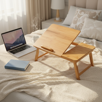 Soporte de Escritorio para Portátil de Bambú Moderno y Ajustable, Bandeja Plegable para Cama, Portátil, Color Personalizado, para Oficina en Casa