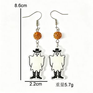 Pendientes de plástico de Halloween al por mayor, pendientes creativos de fantasma de dibujos animados, pendientes de fantasma lindos, pendientes divertidos de Halloween - Product Image 4