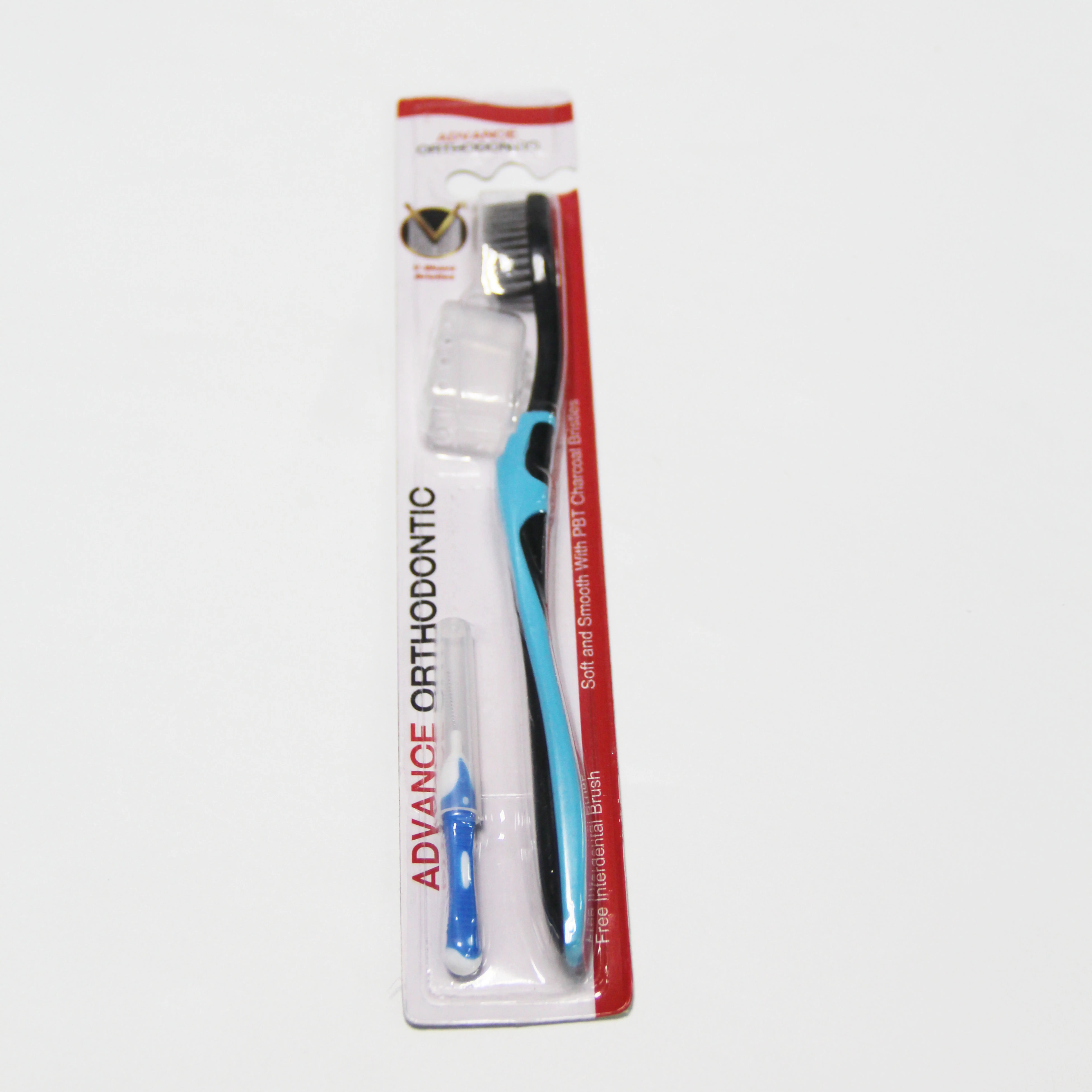 Toothbrush Enfresh Hot Sale V Shape Orthodontic Charcoal Bristle Toothbrush Interdental Brush Set