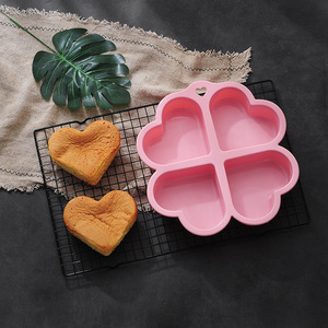 Customized Heart Shaped Reusable Non-Toxic Silicone 1-Piece <b>Cake</b> Pan & Toast <b>Mold</b> for Easy Demoulding of Jelly and Muffin - Product Image 1