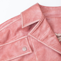 Fabricant de Blousons en Cuir Personnalisés Style Western Rose Vintage de Luxe à Fermeture Éclair Blouson Bomber en Cuir PU Court pour Femmes
