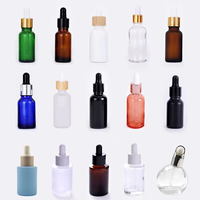 Flacons compte-gouttes en verre d'huile de visage vide avec placage or argent collier 20ml 30ml sérum rond flacon compte-gouttes à ampoule blanche