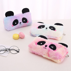 Zachte Pluche Gradient Panda Etui - Schattige Cartoon-vormige Opbergdoos met Grote Capaciteit voor Schoolspullen - Product Image 1