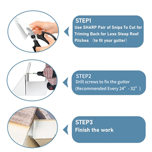 Cales de <span class=keywords><strong>gouttière</strong></span> K-Style en aluminium pour gouttières de pluie de 5 pouces, inclinables de 6/12 à 10/12, blanches - Product Image 2