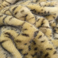 Tissu en fausse fourrure de vison double face à imprimé léopard, 100% polyester, poils courts, pelucheux, luxe, pour manteaux, couvertures, décoration intérieure