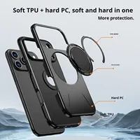 Étui de téléphone magnétique résistant aux chocs, rotatif à 360 degrés, personnalisé de luxe, en TPU et PC, pour iPhone 14 15 16 17 Pro Max