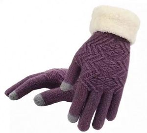 Gants magiques d'hiver pour écran tactile, pour femmes et hommes, mitaines chaudes en laine tricotée extensible, non doublées, en acrylique jacquard, pour écran tactile - Product Image 3