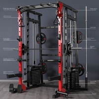 Banc de musculation multifonctionnel modèle S7, rack de squat, barre de musculation à domicile, machine Smith unisexe