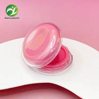 Boîte cosmétique ronde en plastique ABS transparent écologique de luxe avec miroir et coussin d'air