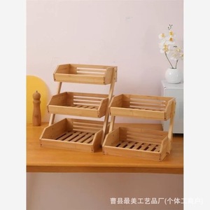 Cesta de bambú para frutas de 3 niveles, tamaño grande, para almacenamiento y exhibición en la cocina - Product Image 4