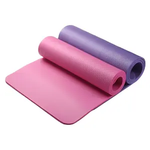 Esterilla de Fitness antideslizante Nbr respetuosa con el medio ambiente, con correa de transporte, para entrenamiento, suelo, Pilates, ejercicio, 10mm de espesor, esterilla de Yoga portátil