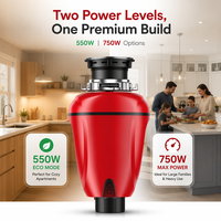Penghancur Sampah Makanan Rumah Tangga Teknologi Multigrind Kontinu Stainless Steel 0.75HP Anti-Macet, Ringkas, Tahan Lama, dan Berkualitas Tinggi
