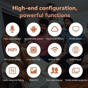 Máy Karaoke KV-V5 Máy nghe nhạc karaoke tối đa, với Micrô không dây hồi âm, màn hình cảm ứng điện dung 22 inch tải xuống đám mây miễn phí - Product Image 3