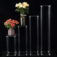 A00496-Clear acrylique fleur Vase pièce maîtresse mariage présentoir cristal Table décoration fleur StandHolder événement fête décor