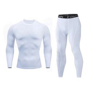 2 parça eğitim Sweatsuits erkek hızlı kuru spor Fitness setleri nem esneklik spor Rush Guard tayt Suits - Product Image 1