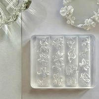 Moule en silicone 3D pour ongles motif floral Nuit d'été, modèle réutilisable pour la décoration des ongles, outil de manucure