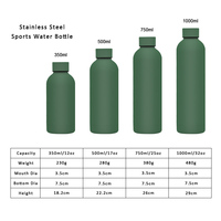 Bouteille d'eau isotherme sport en acier inoxydable personnalisable à double paroi, anti-fuite, finition mate, maintien thermique 6-12 heures