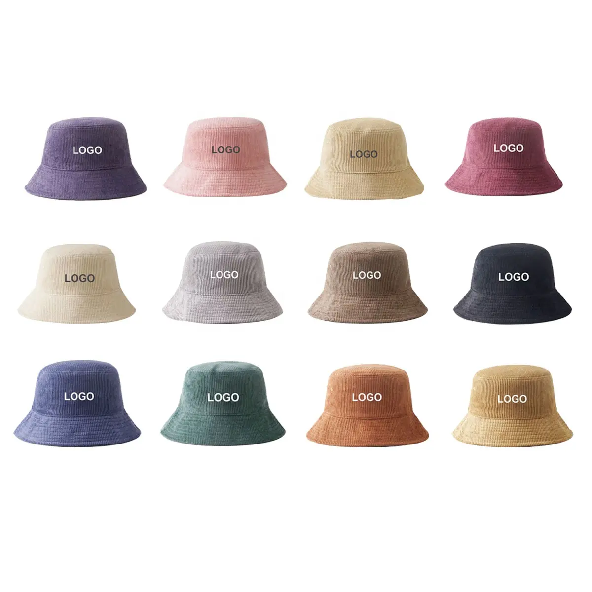 WH39 Caps Hip Brand Cap Hop Casual Custom Children's Corduroy Bob Hat Bucket Basin Hat Black Custom