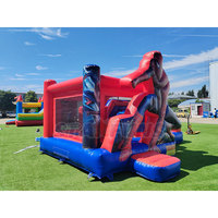Vente flash - Château gonflable Spiderman super-héros avec toboggan, combo pour événements et fêtes d'enfants en plein air, équipement de location