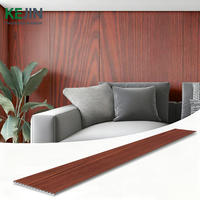 Panneau mural moderne imperméable et ignifuge en PVC WPC Panneau à lamelles cannelées composite en plastique et bois pour revêtement d'hôtel intérieur TV