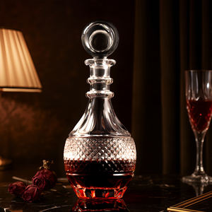 <span class=keywords><strong>Carafe</strong></span> à vin bohème antique avec bouchon en verre, fabrication mécanique, capacité 780 ml, marque NOVARE - Product Image 3