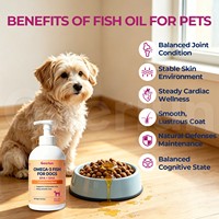 Huile de poisson liquide Omega 3 pour chiens en gros d'usine – Supplément à pompe pour le soutien quotidien des articulations, du cœur, de la cognition, de la peau et du pelage (EPA, DHA)