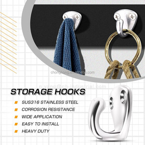 Gancho de pared metálico de alta resistencia para exteriores, gancho para <span class=keywords><strong>colgar</strong></span> abrigos, ganchos de tornillo, ojo de acero inoxidable SUS316 marino, gancho para defensa. - Product Image 5