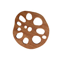 Ensemble de coussins chauffants en bois d'ébène naturel Design de racine de lotus, sous-verre résistant à la chaleur pour tasse à thé théière, protection de table sans éclats