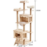 Capsule spatiale d'une seule pièce arbre à chat multicouche en bois étagère pour chat un grand cadre d'escalade pour chat fournitures pour animaux de compagnie