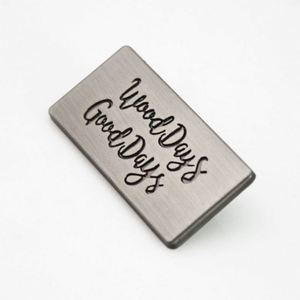 Classic Other Brand Logo Label Handmade Tags Custom Eco-Friendly One Side Fold Press Clothing Labels for Bags Shoes & Garments - Product Image 4