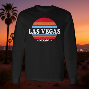 T-shirt à manches longues Las Vegas Nevada, design rétro vintage, chemise souvenir - Product Image 3