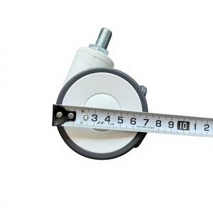 Roues pivotantes doubles en plastique pour équipement médical, 3/4/5 pouces, axe fileté, silencieuses - Product Image 1