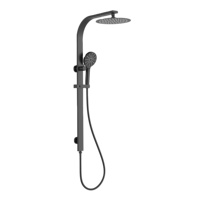 Colonne de douche rectangulaire en laiton chromé pour salle de bain, finition polie, robinets thermostatiques, jets de massage multiples à pluie douce