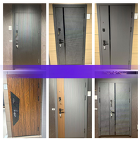 Porte intérieure moderne en acier sur mesure, isolée thermiquement et insonorisée, avec panneau en MDF, double verrouillage, exportation Russie
