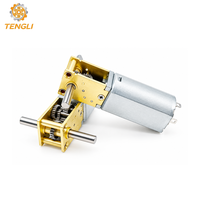 Moteur à engrenages à vis sans fin DC compact à double arbre Tengli GM1812-050, boîte de vitesses 18x12mm, 12V, réversible CW/CCW pour actionneur rotatif