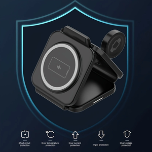 ที่ชาร์จไร้สาย15วัตต์2025ที่ชาร์จแม่เหล็กแบบ3 in 1แบบพกพาอเนกประสงค์ - Product Image 4