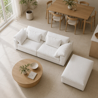 Canapé modulaire en tissu Wabi Sabi Cloud, assise profonde, coussin moelleux, modulaire, librement combinable, style japonais, pour salon